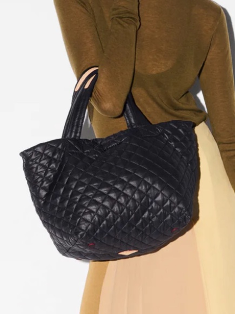 WZ Wallace Quilted Dark Blue Oversized Tote Bag  Women